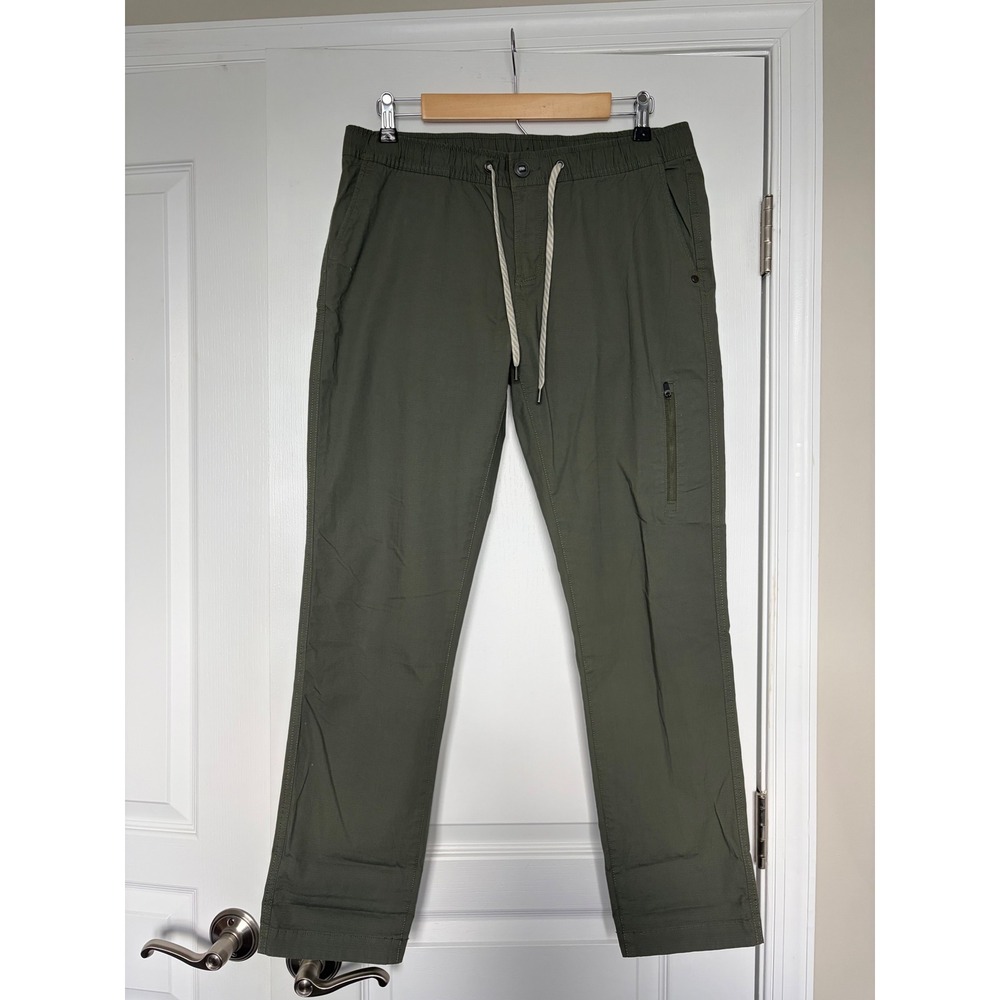Vuori Ripstop Climber Pants Army Green Organic Cotton Stretch Size Large VW401